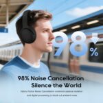 Srhythm NiceComfort 35 (2nd Gen) Hybrid Noise Cancelling Headphones,Wireless Bluetooth 6.0, 5Microphones with ENC,Transparency,Spatial Audio,140H Playtime,Low Latency,Custom EQ via App Black - Image 3