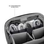 Mooch Tech Kit – Compact Gadget Organizer Bag for Cables, Chargers, Pens & Accessories | Lightweight Utility Case for Travel, Office & Daily Use | Zippered Pouch with Slots (Yale Blue) - Image 4