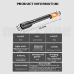 Marrone Rechargeable Flashlights High Lumens, Super Bright Flash Light, Power Bank Light Zoomable LED Flashlight with 9 Light Modes, Portable Light Flash Lights for Camping - Image 4