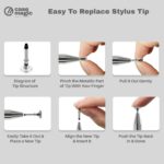 2 in 1 Universal Stylus Pen with Fine Point Disc Tip+ Rubber Fiber Tip| for Smartphone/Tablet/iPad/Pro/Air/iPhone/iOS/Android/All Touch Screens| Aluminum Body (White) - Image 6