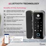 LAVNA Digital Smart Glass Door Lock | 6 Way Unlock | Fingerprint, Mobile App, Remote, RFID Card, OTP, PIN for 10-12 mm toughened Glass Doors only | Free Installation (LA5 Bluetooth) - Image 3