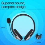 Hp Wired On Ear Headphones With Mic With 3.5 Mm Drivers, In-Built Noise Cancelling, Foldable And Adjustable For Laptop/Pc/Office/Home/ 1 Year Warranty (B4B09Pa) - Image 3