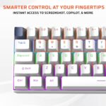 EvoFox Katana S Mini Wired Mechanical Keyboard | Hot-Swappable Silent Red Switches | 68-Key Compact Layout | Vivid Rainbow Backlighting | 1000Hz Polling Rate, All Keys Anti-Ghosting (White) - Image 4