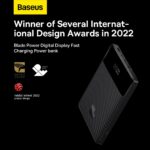 Baseus Blade Power Bank, 20000mAh, 100W Fast Charging, Digital Display, Black - Image 4