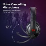 Redragon H211 Cronus Black Wired Gaming Headset, Stereo Surround Sound, Noise-Canceling Microphone, Dynamic RGB Backlight, 40 mm Drivers, Over-Ear Headphones Works for PC/PS5/XBOX/NS - Image 4