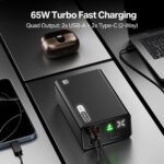 Boat EnergyShroom PB665 Turbo X, 30000mAh Laptop Powerbank w/ 65W Turbo Fast Charging, 100W high-Speed Cable. Compact, for MacBooks, laptops, iPhones, Android, Smartphones, Tablets (Onyx Black) - Image 4