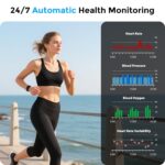 CALMORA GJMYNSI Smart Health Wristband, Bluetooth Connected Wearable Fitness Tracker, 127 Exercise Modes, 1ATM Water Resistant, Tracks Heart Rate/Blood Pressure/SpO2/Sleep/Steps - Image 3