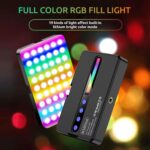 BKN M160 RGB Portable Pocket Camera Light Dimmable Panel Lamp | Full Color 2700-6500k 6.5W for Phone Photography Video Led Light 1800 mAh for Zoom Calls/Live Stream/Selfies/Makeup - Image 3