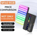BKN M160 RGB Portable Pocket Camera Light Dimmable Panel Lamp | Full Color 2700-6500k 6.5W for Phone Photography Video Led Light 1800 mAh for Zoom Calls/Live Stream/Selfies/Makeup - Image 4