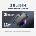 EVM EnConnect Plus 20000mAh 4-in-1 Power Bank, 22W PPS Fast Charging PD, Dual Input Type-C & Micro USB, USB & Type-C Output, Built-in Type-C Cable (L), Li-Polymer, Black, 1-Year Warranty (P0506-Black) - Image 5