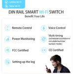 TONGOU DIY 1P+N Smart Wi-Fi Switch, Work with Alexa and Google Assistant for Voice Control, 63A with Energy Monitor, Smart Life/Tuya APP Remote Control, Timer Functions, DIN Rail Mounted- HIVAGI - Image 4