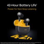 iQOO TWS 1e in-Ear Earbuds with Mic, Upto 30dB Active Noise Cancellation, Fast Charging which Takes 10 mins for 3 Hours Playtime, with Upto 42 hrs Playback time (Flame Yellow) - Image 4