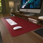 scarters Desk mat | Desk Accessories for Work from Home and Office | Extended Mouse Pad | Reversible (Red & Black) | 90 * 45cm | Anti Slip, Vegan PU - Image 4