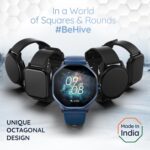 Pebble Hive Octa Display Smartwatch | BT Calling | Functional Rotating Crown | Multi Sports Modes | Sleep Monitoring | Health Suite | Customizable Watch Faces | in-Built Games & World Clock - Blue - Image 5