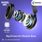 New Launch Model 650 ANC Wireless Headphones – Wireless Over Ear Noise Cancelling Headset with Deep Bass, 35H Playtime, Large 40 MM Drivers, Triple Mics, Over Ear Headphone - Image 4
