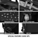 KENNETH COLE Unisex Laptop Backpack with USB Charging Port | Durable & Modern Design Water-Proof Business Bag with Tablet Sleeve, Trolley Strap, Padded Breathable Mesh Back - Image 8