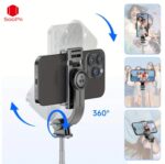 SooPii 3-in-1 Selfie Stick Tripod, 360° Rotation, Extendable & Portable Phone Holder Stand with Detachable Bluetooth Wireless Remote for Vlogging, Photography, iPhone, Android & Action Cameras - Image 4