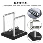 Newton Cradle Pendulum | Metal Perpetual Motion Toy & Swing Balance Collision 5 Ball | Figurine Physics Gadget with Polished Plastic Base & Nylon Strings for Office Desk (Multicolur) - Image 3