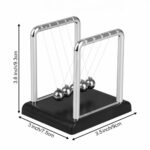 Newton Cradle Pendulum | Metal Perpetual Motion Toy & Swing Balance Collision 5 Ball | Figurine Physics Gadget with Polished Plastic Base & Nylon Strings for Office Desk (Multicolur) - Image 4