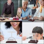 Newton Cradle Pendulum | Metal Perpetual Motion Toy & Swing Balance Collision 5 Ball | Figurine Physics Gadget with Polished Plastic Base & Nylon Strings for Office Desk (Multicolur) - Image 5