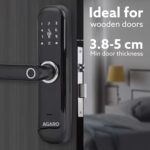 AGARO Grand Smart Door Lock with Handle, Auto Lock, Unlock with Finger Print/RFID Card/PIN Access/App with Bluetooth/Manual Key Access, Digital Door Lock, Anti-Theft Lock, Home Safety, Black - Image 4