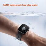 Kely Smart Watch, 1.95-inch AMOLED Display, 3ATM Waterproof, Heart Rate Monitor, Blood Oxygen Tracker, Multi-Sport Modes, Sleep Tracking, Blue Metal Case with Silicone Band - Image 3