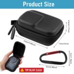 ZORBES Carrying Case for OSMO Action 5 Pro/4/3, Waterproof PU Hard Shell Storage Bag Plush Lining Design Action Camera Travel Case with Carabiner, 9.8 * 7.6 * 4.5cm, Black - Image 3