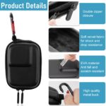 ZORBES Carrying Case for OSMO Action 5 Pro/4/3, Waterproof PU Hard Shell Storage Bag Plush Lining Design Action Camera Travel Case with Carabiner, 9.8 * 7.6 * 4.5cm, Black - Image 4