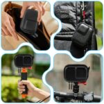 ZORBES Carrying Case for OSMO Action 5 Pro/4/3, Waterproof PU Hard Shell Storage Bag Plush Lining Design Action Camera Travel Case with Carabiner, 9.8 * 7.6 * 4.5cm, Black - Image 5