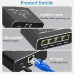 ZORBES® USB C Ethernet Splitter 4 in 1 Gigabit RJ45 LAN Adapter 1000Mbps High-Speed Internet Connection with USB-C Interface Compatible with Computer Hub Switch Reliable Network Sharing - Image 5