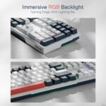 Redragon K668 RGB Gaming Keyboard, 104 Keys + Extra 4 Hotkeys Wired Mechanical Keyboard w/Sound Absorbing Foams, Upgraded Hot-swappable Socket, Mixed Color Keycaps, Red Switch - Image 4