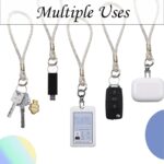 2Pcs Phone Charm, Mobile Charms for Women, Stylish Phone Lanyard with Full Diamond Design, Hands-Free Phone Chain Accessory for Most Smartphones, White and Colorful Diamond Charms - Image 4