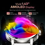 itel Unicorn Max Smartwatch with 1.43" AMOLED Display, 1000 Nits Brightness, AI Voice Assistant, Bluetooth V5.3, IP68 Waterproof, 200+ Watch Faces, 100+ Sports Modes (Aluminum Silver) - Image 3