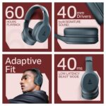 Boat 2025 Launch Rockerz 412, 60H Battery, 40Mm Drivers, 40Ms Low Latency, ENx Tech, Stream Ad Free Music via App Support, Bluetooth Headphones, Wireless Over Ear Headphone with Mic (Bold Blue) - Image 4