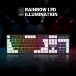 Ant Esports MK1450 Pro Backlit Membrane Wired Gaming Keyboard with Mixed Colour Lighting, White & Black Keycaps, Double Injection Key Caps - Black - Image 3