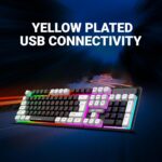 Ant Esports MK1450 Pro Backlit Membrane Wired Gaming Keyboard with Mixed Colour Lighting, White & Black Keycaps, Double Injection Key Caps - Black - Image 4