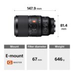 Sony E-Mount FE 100 MM F2.8 Macro GM OSS Full-Frame Lens (SEL100M28GM) I 1.4X Magnification I Excellent Macro Lens - Black - Image 4