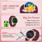 GAMESIR GEN 12 Pro Bluetooth Smartwatch for Men & Women | AMOLED Display with Touchscreen Fitness Tracker| Elegant Round Dial, Sports Mode, Health Monitoring, Waterproof (Maroon) - Image 3