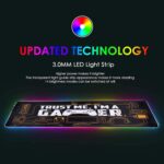 Speed RGB Gaming Mouse Pad, Soft Glowing 14 LED Modes, Gaming Desk Keyboard Pad, Mouse Mat, Non-Slip Rubber Base - 78x30 cm - I am a Gamer Quote - Image 4