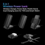 Spigen Power Bank 10000mAh Fast Charging, 5 in 1 Wireless Power Bank, Wireless AirPods Charger, TWS Charger, Lithium Polymer, (Uto C Cable Included) - Black - Image 3