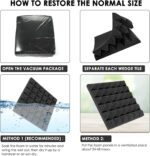 YGM Acoustic Foams® Pyramid Acoustic Panels 12″×12″×2″ Thick | 38 Density Acoustic Foams for Echo Reduction & Sound Absorption | Sound Proof Foam for Room & Studio | Charcoal Black, Set of 18 - Image 3