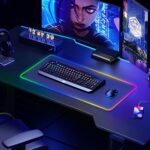 RGB Gaming Mouse Pad, Extended XXL Size, LED Lighting, Black, Non-Slip Rubber Base - Image 3
