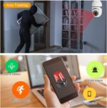 TP PLUS 3MP Full HD Smart Wi-Fi CCTV Home Security Camera 360° with Pan Tilt Bulb Camera View & Talk 128GB SD Card Support (Not Included) Perfect for Home Office Monitoring (Light Camera) - Image 3