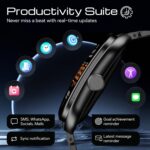 GOBOULT Newly Launched Trail Pro Smartwatch 2.01'' 3D Curved Screen+AMOLED, BT Calling 5.3, 600 Nits Brightness, IP68, 250+ Watchfaces, 120+ Sports Modes, SpO2 Tracking (Metal Black) - Image 8
