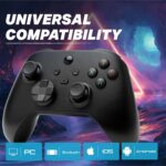 NITHO SMART 2 Wireless Controller for Switch, PC, Android & iOS | Gaming Gamepad with Hall Effect Trigger & Stick, Adjustable Turbo & Vibration, 6-Axis Motion Sensor, Programmable Buttons - Black - Image 4