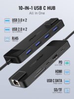 Lemorele USB C Hub 10-in-1, USB C Hub Multiport Adapter for MacBook Pro, Gigabit Ethernet with 4K HDMI, 100W PD, 4 USB 3.0/2.0, SD/TF, USB-C Data 3.0, Compatible for Windows/Mac/iPad - Image 3