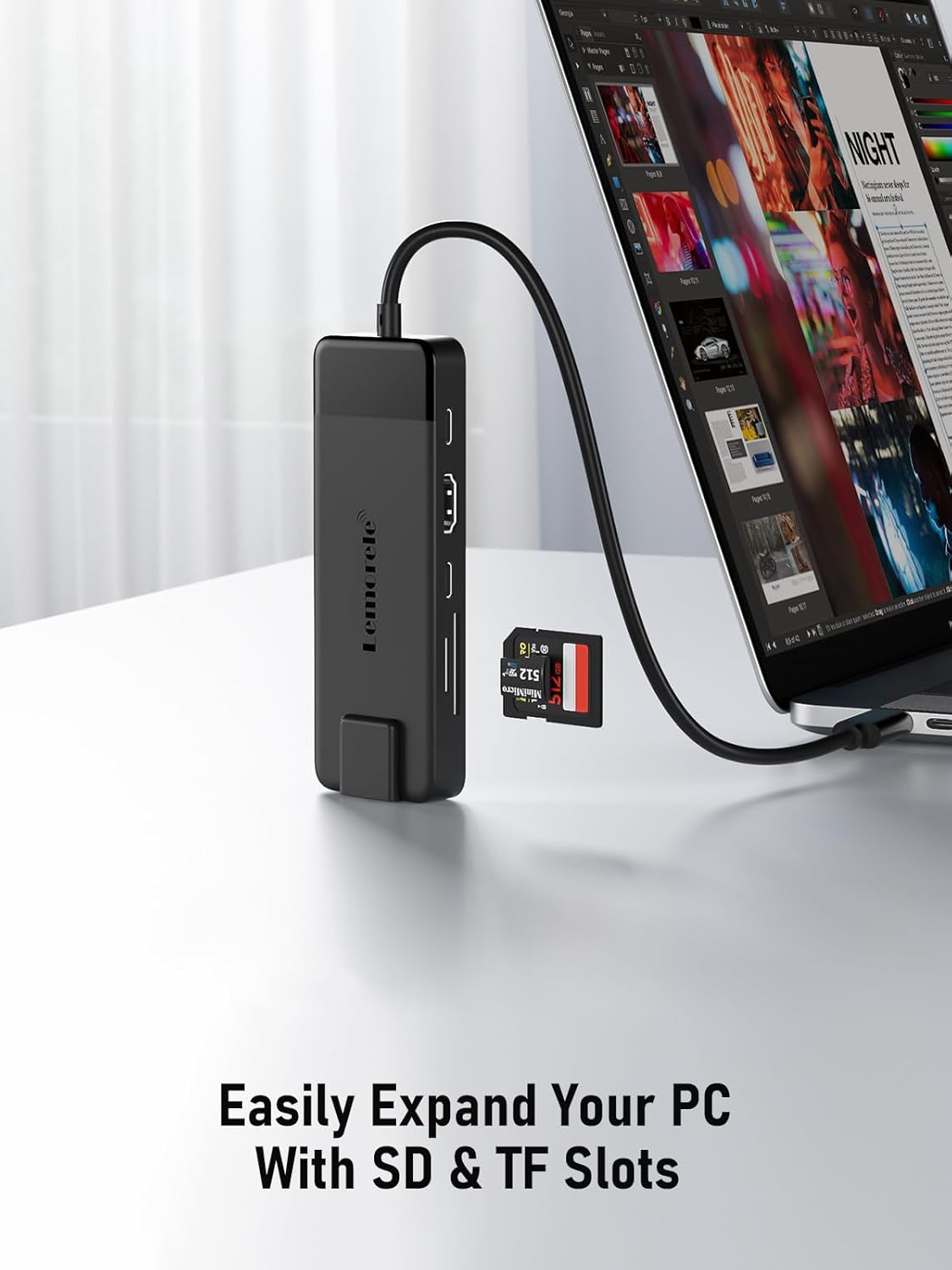 Lemorele USB C Hub 10-in-1, USB C Hub Multiport Adapter for MacBook Pro, Gigabit Ethernet with 4K HDMI, 100W PD, 4 USB 3.0/2.0, SD/TF, USB-C Data 3.0, Compatible for Windows/Mac/iPad - Image 4