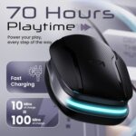 GOBOULT Astra Neo Bluetooth in Ear Earbuds with 70H Playtime, 40mm Bass Driver, Zen ENC Mic, Type-C Charging, Bluetooth 5.4, Low Latency Gaming, Made in India, Wireless Earbud (Black) - Image 4