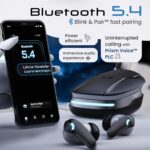 GOBOULT Astra Neo Bluetooth in Ear Earbuds with 70H Playtime, 40mm Bass Driver, Zen ENC Mic, Type-C Charging, Bluetooth 5.4, Low Latency Gaming, Made in India, Wireless Earbud (Black) - Image 5