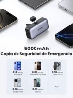 UGREEN 5000mAh Power Bank Built-in USB C Port, Portable Charger 22.5W Fast Charging with Stand, LED Display, Portable Battery Compatible with iPhone 15 iPad Pro Galaxy Pixel Black - Image 3